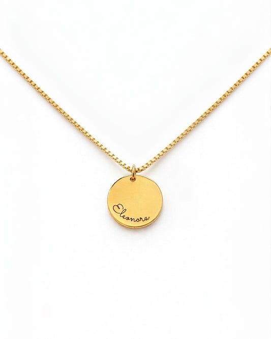 Colar Medalha 1,5cm Personalizável Dourado