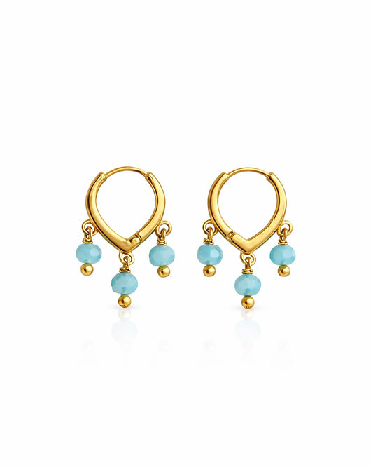 Brinco de Argola Summer Azul Suave Dourado