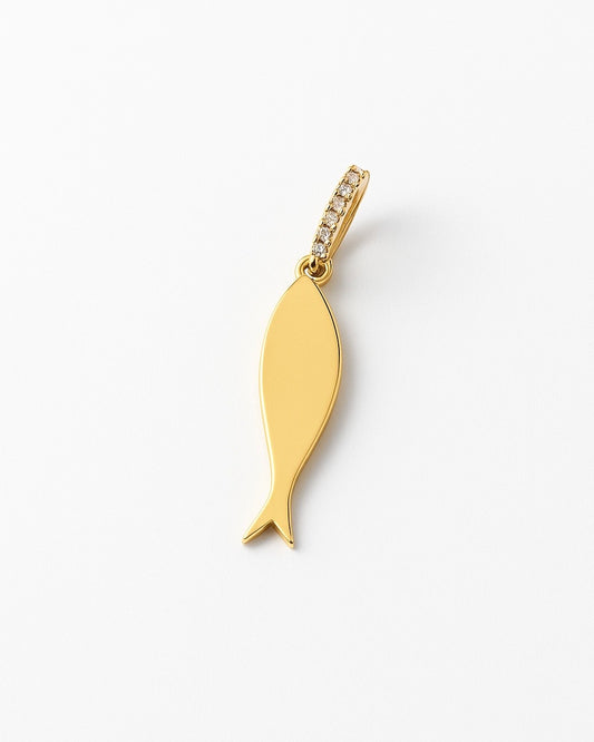 Charm Peixe Cravejado Dourado