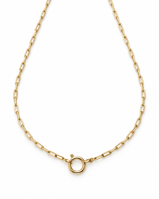 Colar Elos com Fecho Boia Dourado