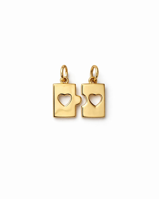 Pingente Puzzle Cravejado Dourado