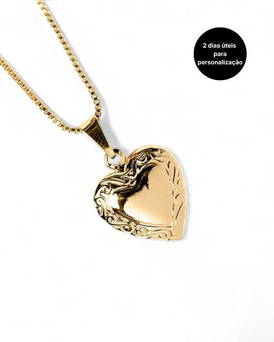 Colar Mini Relicário Dourado