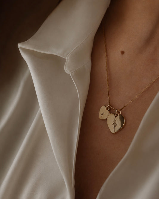 Colar Duo Corações Dourado