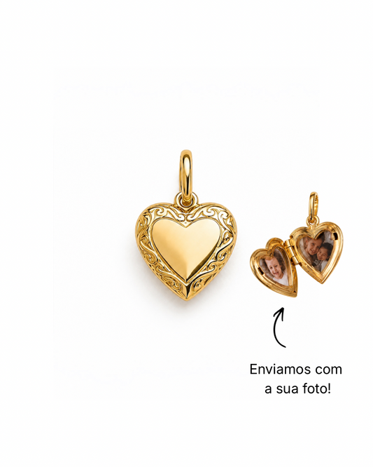 Pingente Mini Relicário Dourado